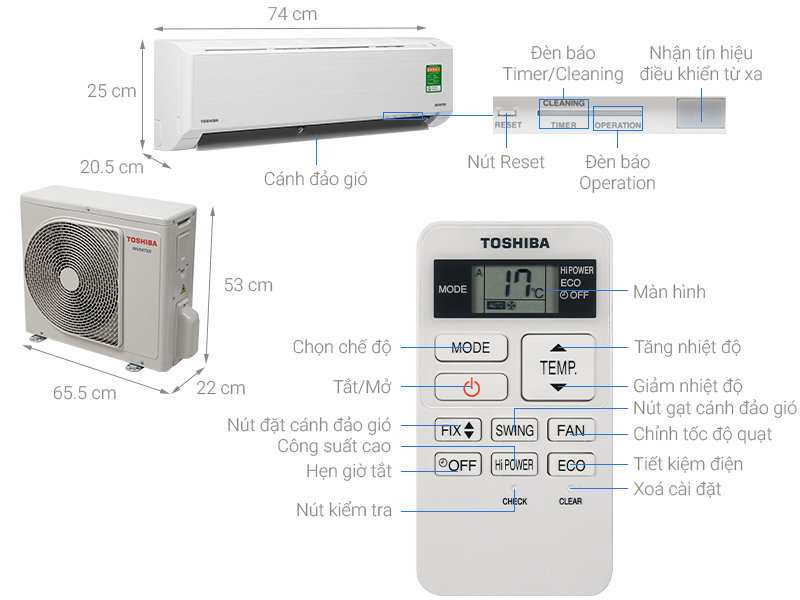 Máy lạnh Toshiba Inverter 1 HP Chính Hãng Mới 100%